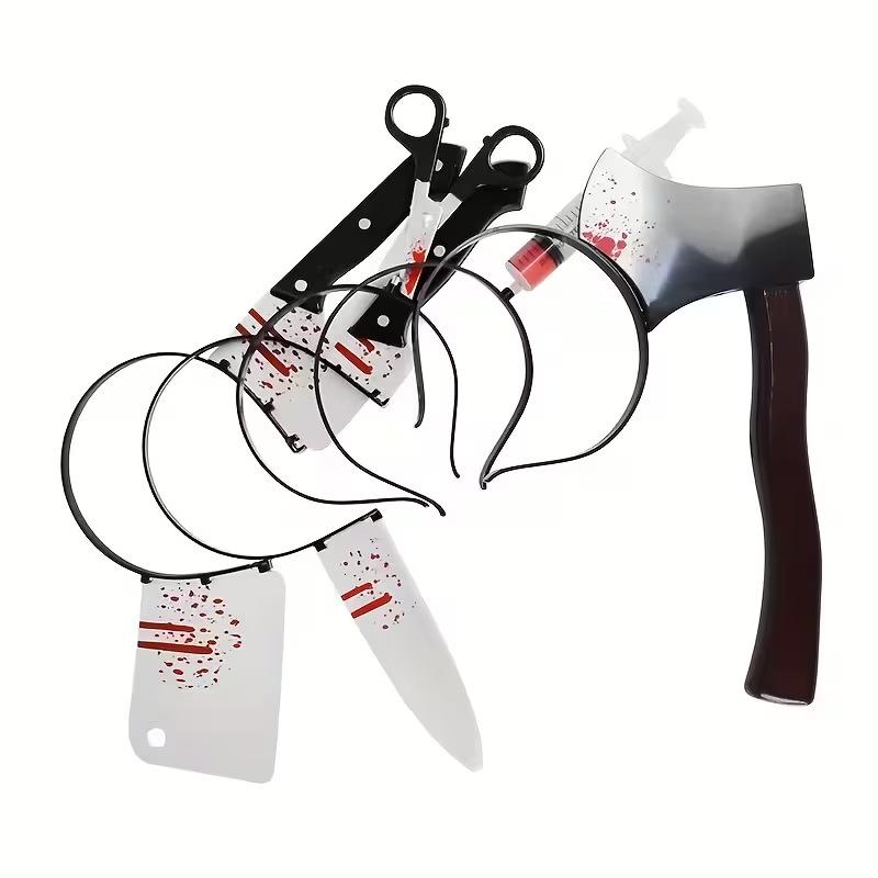 Halloween Blood Knife Headband - Spooky Masquerade Party and Cosplay Prop.