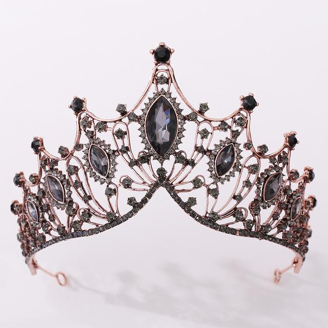 Vintage Brautkrone Barock Hochzeitsdiademe Lila Kristall Königlicher Kopfschmuck Königin Braut Hochzeit Haarschmuck Accessoires Festzug