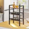 3 Tier Kitchen Countertop OrganizerShelf Coffee Shelf with Slanted Metal Mesh and Wood Board MultiFunctional Spice Rack for Cof
