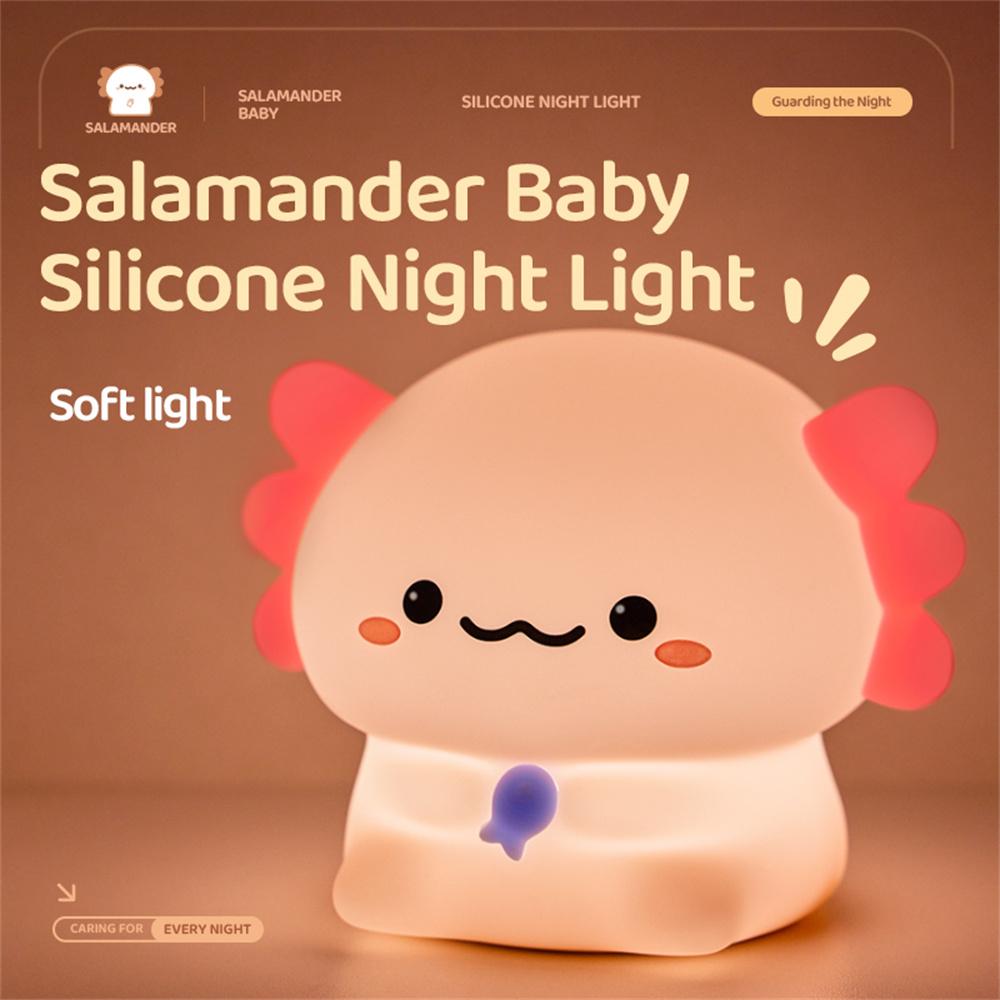 

Salamander Baby Silicone Night Light Tap Control Bedside Lamp Desktop Decor A