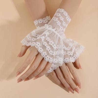 New Embroidery Fake Cuff Detachable White False Sleeve Cuffs Clothing Accessory Nail Art Accessories