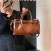 2026 New Fashiable Colorblock Women's Commuter Crossbody Bag Retro Large Capacity Shoulder Bag with WaxInfused Leather