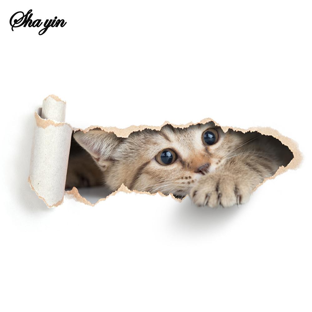 

Мультяшная наклейка на унитаз с котом, пробивающим дыру, украшение для ванной комнаты, водонепроницаемая наклейка на крышку унитаза