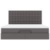Ottoman Bed with Mattress Gray 180x200 Cm Faux Leather