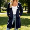 Women's Long Zip-Up Hoodie with Pockets, Casual Versatile Hooded Coat for Everyday Wear