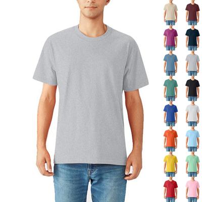Loose Solid Color Round Neck T-shirt Combed Cotton Men's Short Sleeve