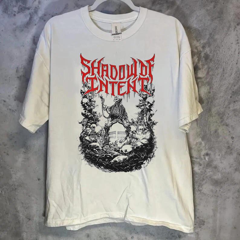 Rare! Hot Shadow of Intent Band Cotton White Concert Shirt CL894 XXXL