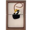 Yellow Hat Sheep Wool Felt Ornament Keychain 