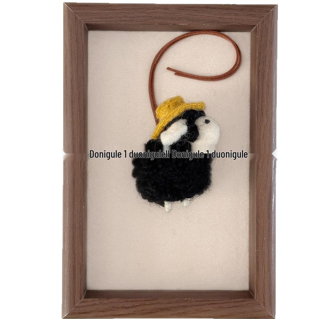 Yellow Hat Sheep Wool Felt Ornament Keychain 