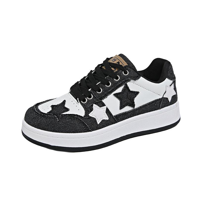 Fashion Spring/Autumn Fashionable And Casual New Comfortable Stars Breathable Thick-Soled Sprots Round-Toe Sneakers Zapatos Mujer