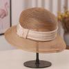 Mesh Breathable Rhinestone Bow Basin Hat for Women Summer Sun Shading Fisherman Hat Travel Sun Shading Sun Hat
