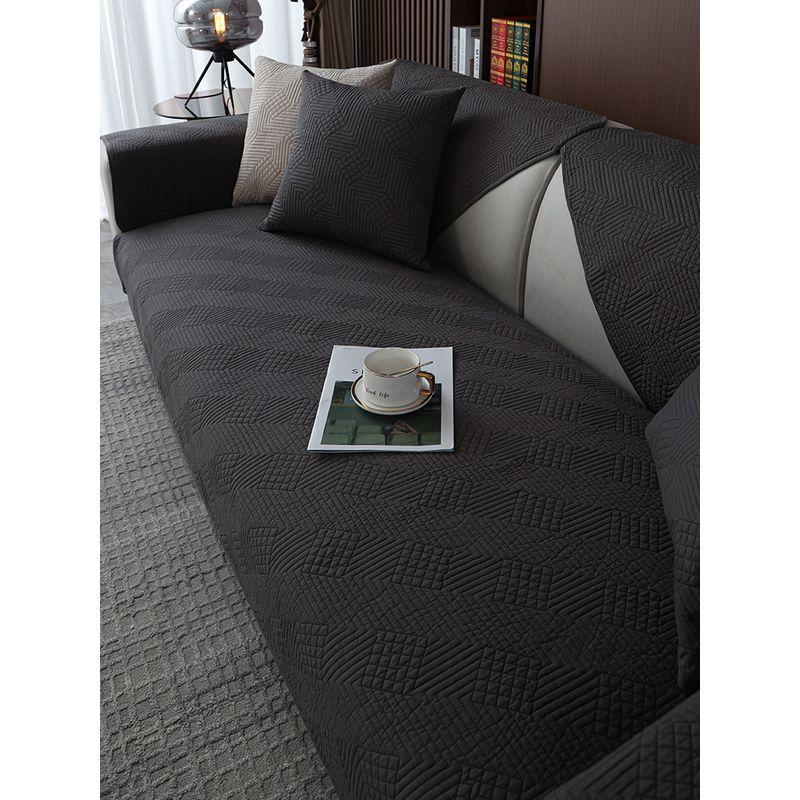 

Хлопковая ткань для подушек дивана, всесезонная универсальная накидка на подушки сиденья, полотенце, минималистичный современный серый черный, устойчивый к пятнам хлопок, нескользящая накидка, чехол Square-dark gray 45*45cm pillow case