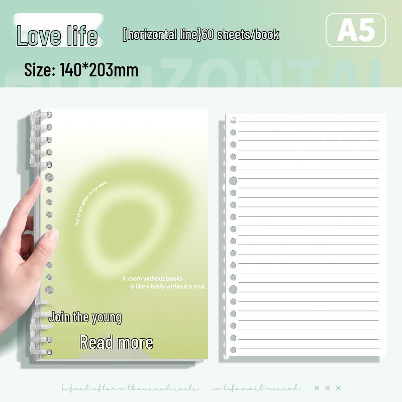 Comfortable Loose-Leaf Student Notebook – Gentle Literary Style, Removable Pages, Hand-Friendly Design