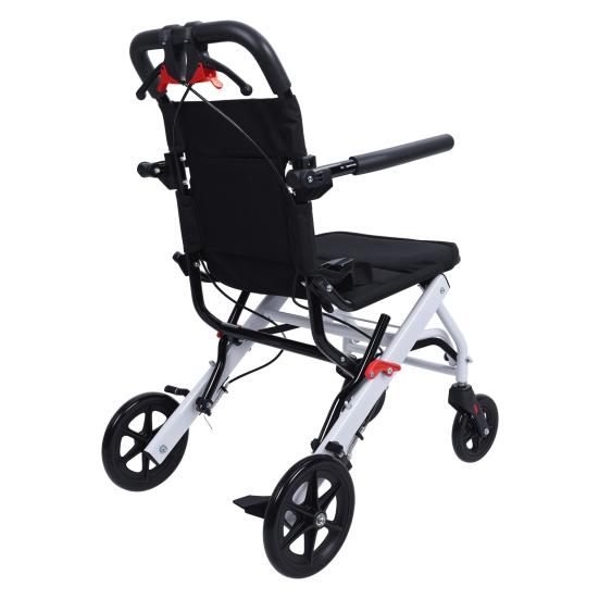 Tragbarer Transit-Reiserollstuhl Faltbare Transportrollstühle für Erwachsene und Senioren Unterstützt 180 lbs Schmale Türrahmen Rollstuhl