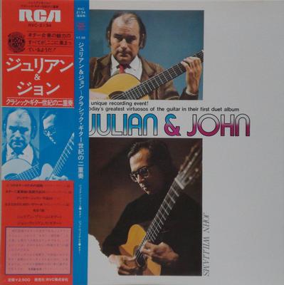 Disque LP JULIAN BREAM & JOHN WILLIAMS - Julian & John RVC2134 RCA RED SEAL 1977 Japon Obi Classique Occasion