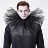 Yousheng Victorian Retro Mesh Neck Ruff Collar Glitter Layered Ruffle Fake Collar Shawl Halloween Tulle Clown Choker for Renaissance Cosplay