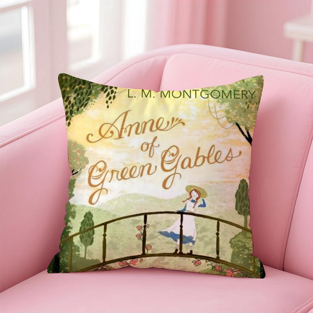 Anne of GGreen Gables Cushion Cover Linen Pillowcase Cover Soft Decor for Sofa Home Room