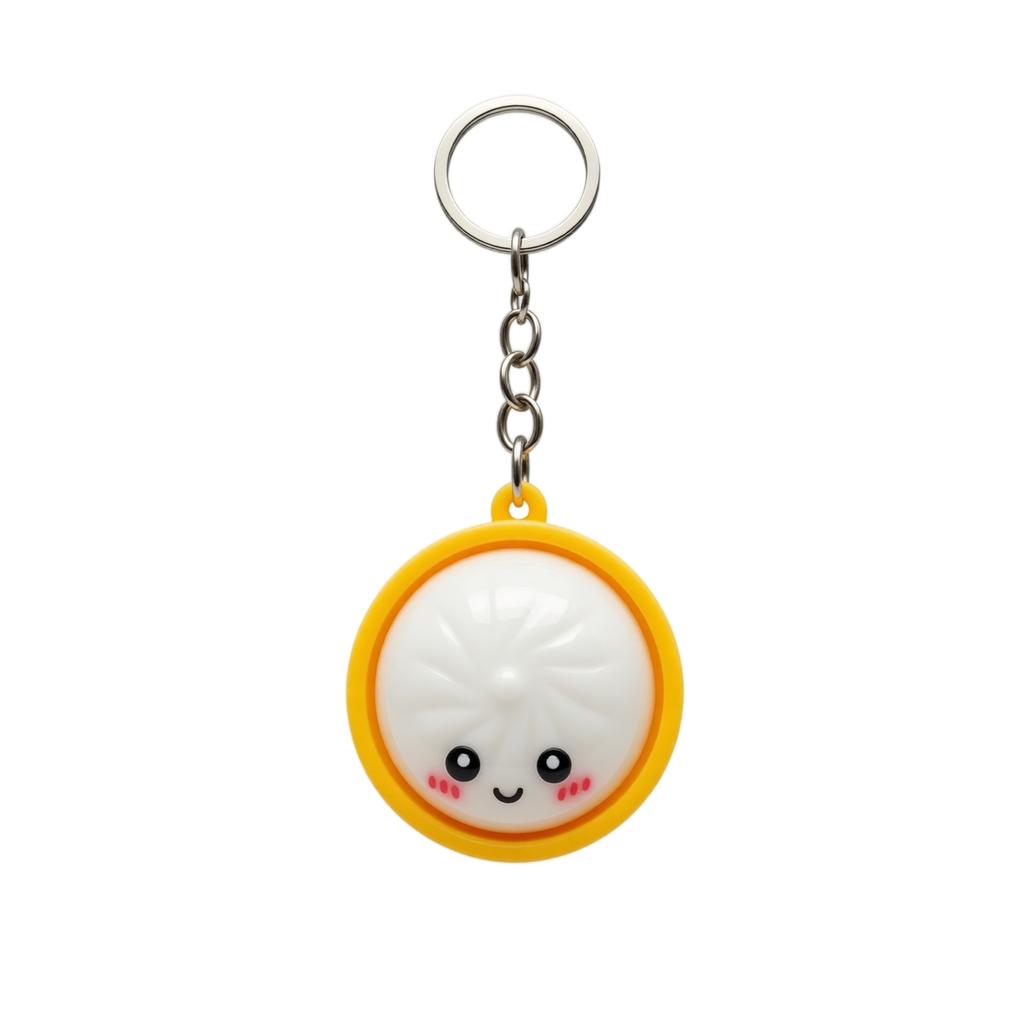 Stress Steamed Bun Keychain Toy for Squeezing and Fidgeting
