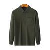Herbst Frühling Herren Hemd Umlegekragen Geknöpfte Brusttasche Elastische Manschette Verdickter einfarbiger Pullover Lockeres lässiges Oberteil im Business-Stil