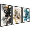Set mit 3 Drucken, griechische Götter, Zeus, Hades, Poseidon, Odin, Thor, Mythologie, Poster, abstrakt, neutral, Aquarell, Graffiti, Leinwandgemälde, Wandkunst, Heimdekoration