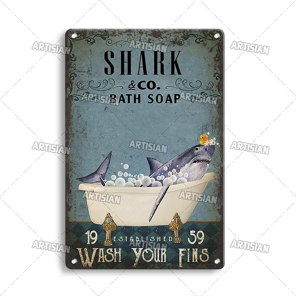 Artisian Bathroom Metal Sign Washing Room Tin Poster Toilet Decorative Plate Bath Soap Wall Decor Garage Bar Pub Club Hotel Cafe