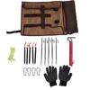 Outdoor Camping Tent Stakes Storage Bag Tent Pegs Nails and Hammer Organizer Holder Case with Stakes Hammer and