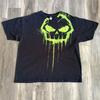 Vintage Y2K No Fear Czaszka Męski Rozmiar 2XL Czarny Zielony Unisex Koszulka