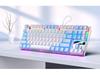 Silver Mechanical Keyboard, Mouse, and Headset Set - Blue/Black Switches, 87/104 Keys, Wired Gaming & Office E-Sports Bundle