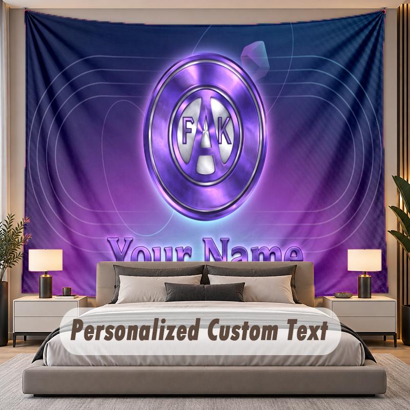 Custom Name Text Tapestry Austria Wien FC Personalized Polyester Wall Tapestry For Bedroom And Room
