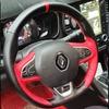Renault Kadjar Koleos Megane Talisman Scenic 2016 2017 için Kendin Yap El Dikişi Deri Spor Tarzı Araba Direksiyon Simidi Kılıfı