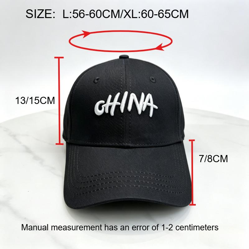 New Big Size 65Cm Chinese Embroidered Baseball Hat Outdoors Trendy Large Size Hard Top Sun Protection Peaked Cap For Women