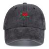 Rose Flower Embroidered Baseball Hat for Men and Women, Outdoor Sun Protection Peaked Cap, Casual and Versatile Style