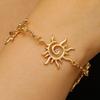 Earrings Bracelet Double Sun Spiral Pendant Retro Ethnic Style Bracelet Micro-Paved Cubic Zirconia Inlaid Sun Shape Drop Earrings Jewelry Gift