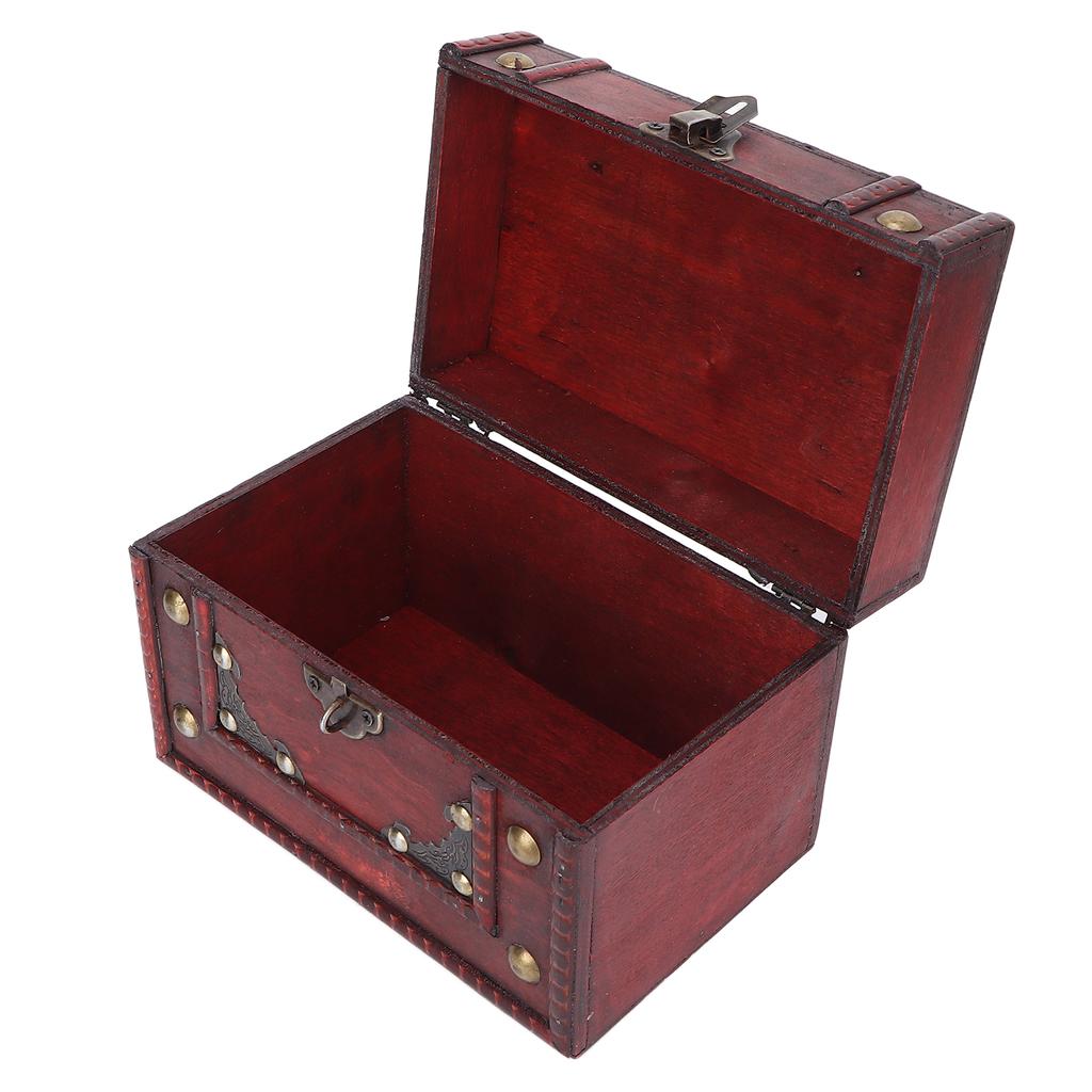 Wooden Jewelry Box Small Antique Multi Purpose Jewelry Storage Box for Gift Photo Collection