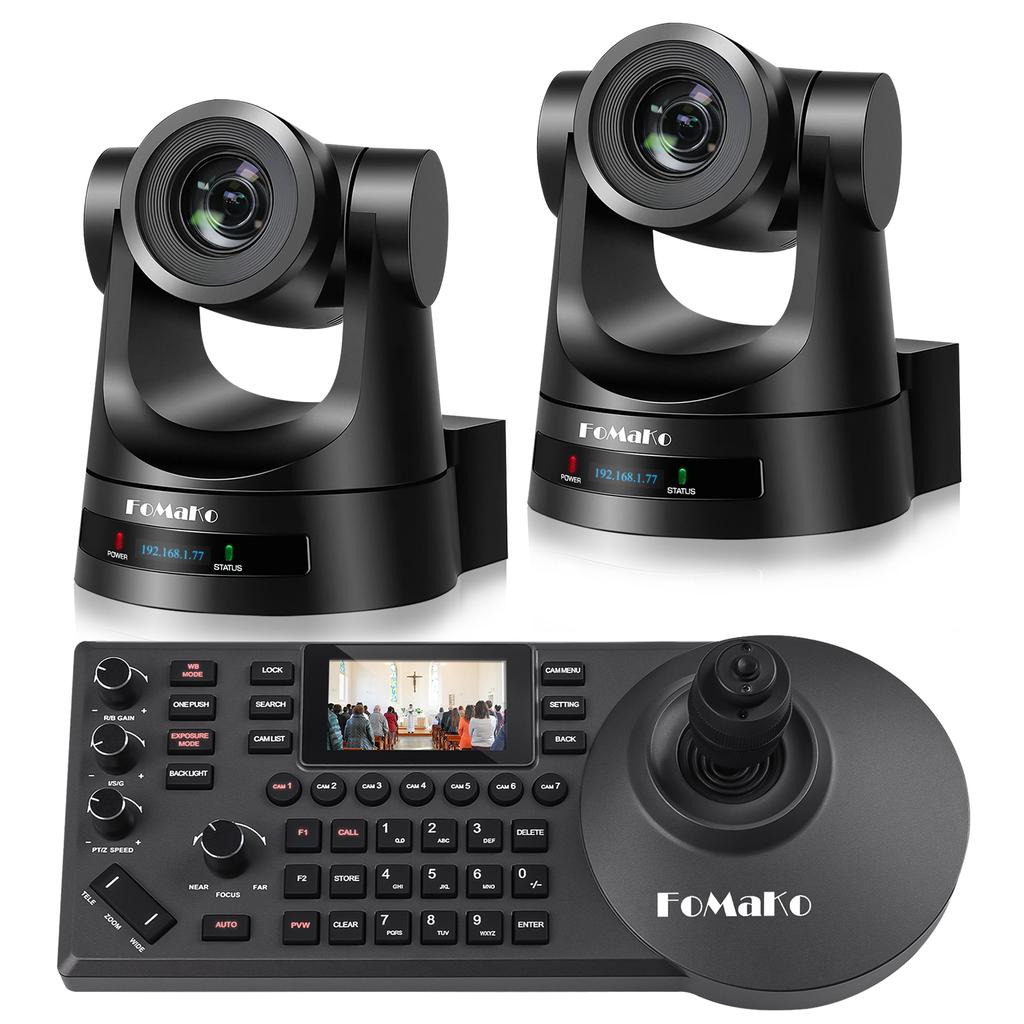 Festival FoMaKo Conference Camera Bh202 PTZ Camera Bundle 20X hd Church Worship(2pcs) + PTZ Controller PTZ Camera Controller