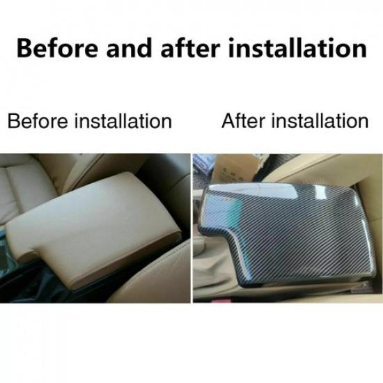 For BMW 3 Series E90 E91 E92 E93 Carbon Fiber Armrest Center Console Pad Cover