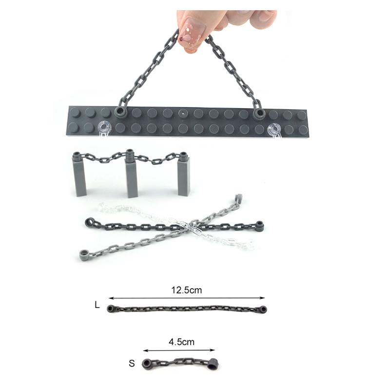 10Pcs/set Chain Bricks Military Building Block City military Scene Accessory MOC DIY Parts 30104 92338 chain Toys For Children