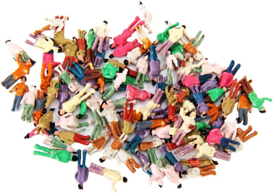 Scenery Collection Dolls People Human Figures Painted People Railway Architectural Train Models Scale Set of 100 Models, Dioramas, Models, 8-11mm