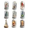 Christmas Dome Glass Ornament LED Light Up Reindeer Christmas Tree Little Church in Cloche Tabletop Decoration for Indoor Room Desktop Decor