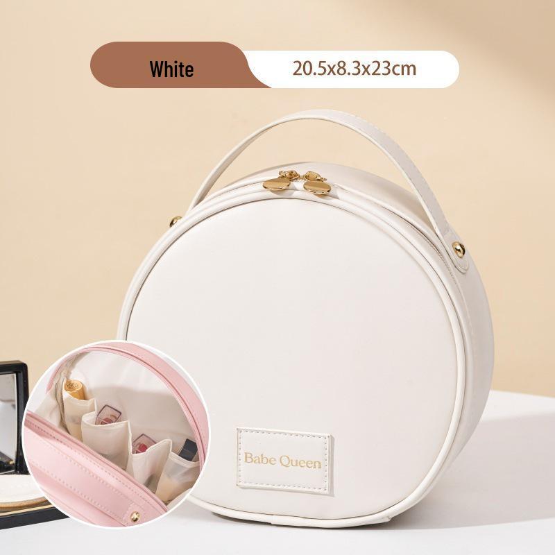 Waterproof Half-Circle Lipstick Makeup Bag - Large Capacity Travel Handbag