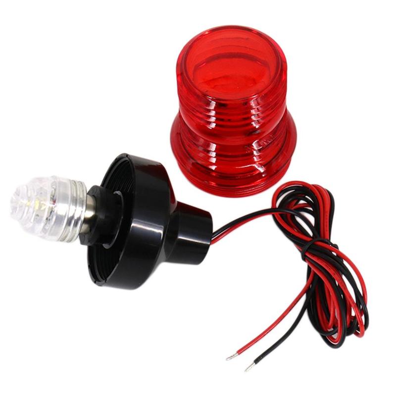 Skiff Marine LED Navigation Red 360 Degree Anchor Light Waterproof Signal Lamp for Yacht Pontoon Boats