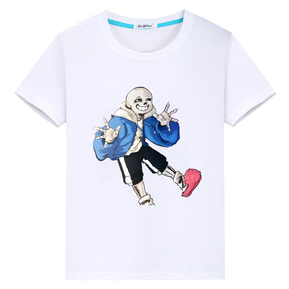 

Футболка для детей, мальчик 10 лет, 100% хлопок, Undertale Game, Napstablook, Ghost, Хэллоуин, топы, аниме, короткая футболка, детская одежда y2k, девочка 100 белый