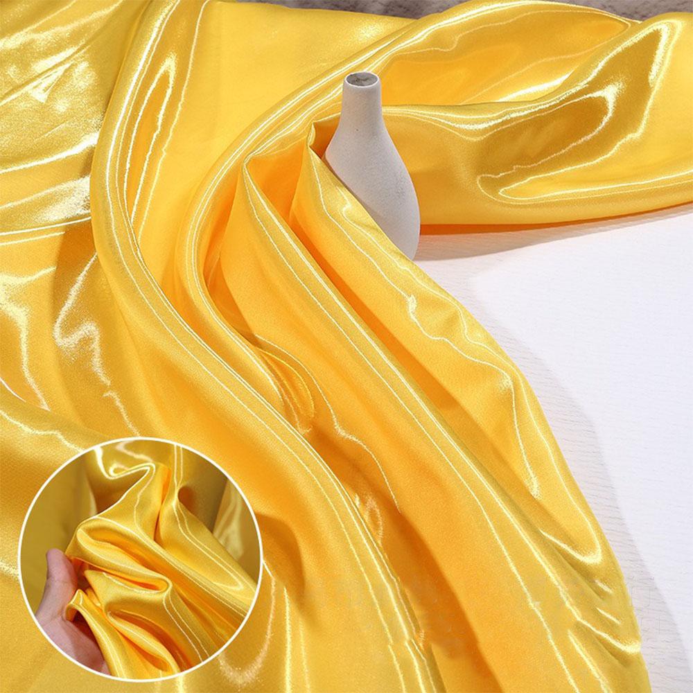 

Thickened Luxury Liquid Satin Fabric Solid Color Shiny Evening Gown Stage Dresses Backdrop Curtains Fashion Silky Damasks Supply 50cm x 150cm золотий