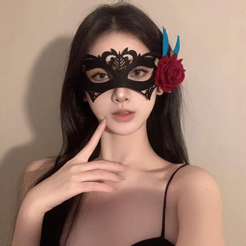 Geheimnisvolle Halbgesichts-Maskerade-Augenmaske für Halloween-Kostümparty