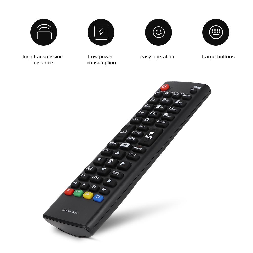 ABS Material Shell TV Television Remote Control for LG AKB74475481 Powered by Battery