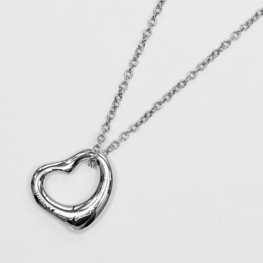 TIFFANY&Co. Open heart Necklace Pt950Platinum 3.7g Women Used