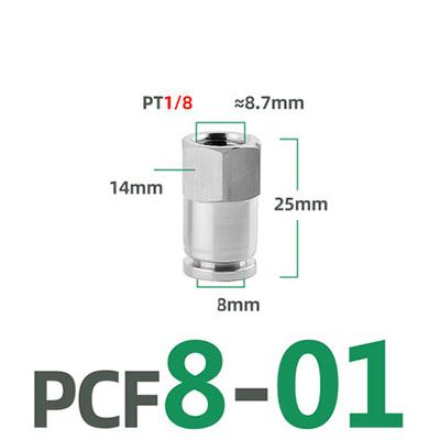 PCF Pneumatic Connector 304 Stainless Steel 1/8” 1/4” 3/8” 1/2” BSP Internal Thread Pneumatic Quick Connector Hose Air Tube