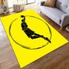 Basketball Player Silhouette Yellow Carpet Modern Sports Design Suitable for use as an anti-slip for living room bedroom sofas