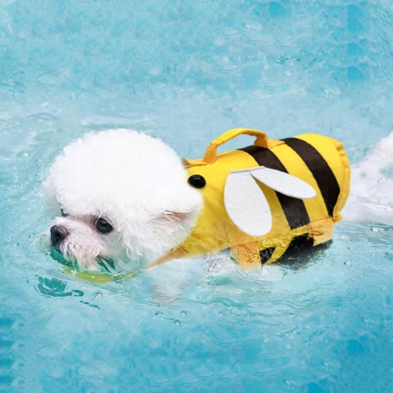 Dog Pool Cloth Preservers Vests Dogs Pool Vests Belt with Handle for Pool Dog Beach Clothes Lightweights