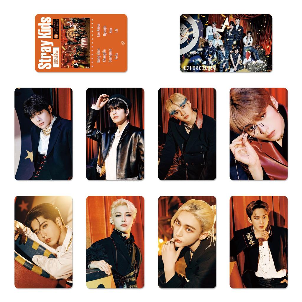 SKZOO's same style men's group po card for the new album "NOEASY" featuring celebrity merchandise cards